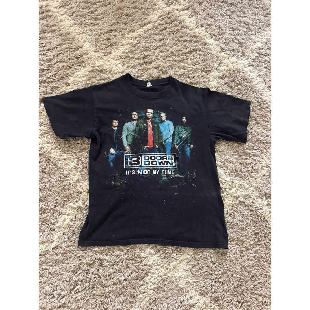 3 Doors Down Its Not‎ My Time Tour Graphic T-Shirt Black Vintage Anvil